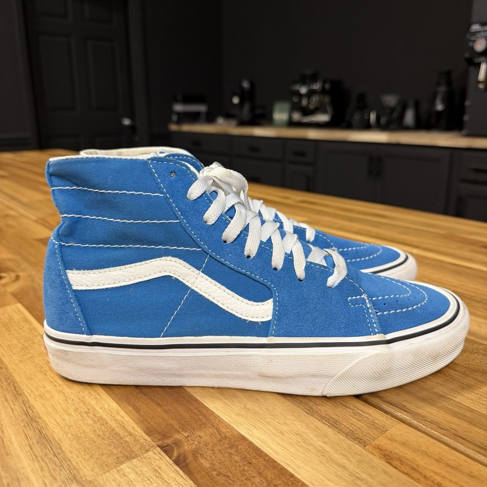 Vans Sk8-Hi Men's 8.5 Women's 10 Blue White Athletic Skate Shoes Sneakers
